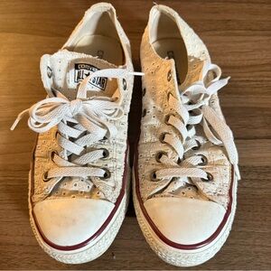 Converse White Eyelet Lace Sneakers